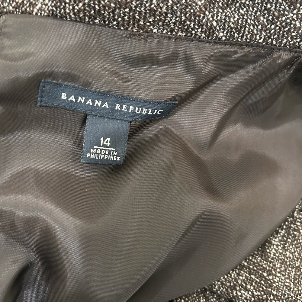 Banana Republic Textured Wool Blend Brown Midi Cowl Neck Dress, Size 14 - Picture 6 of 6